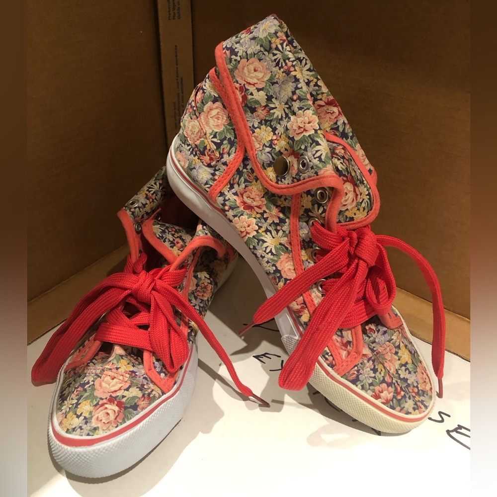 Apple Bottoms Floral High Top Sneakers